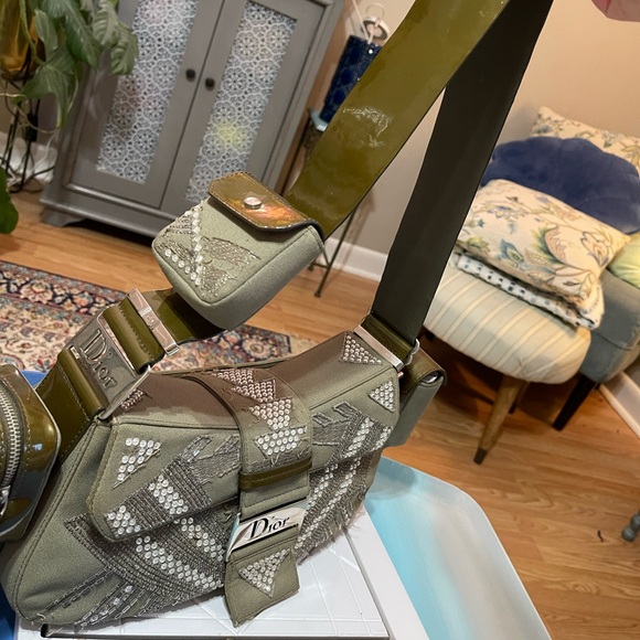 Dior Limited Edition Olive Green Silk Street Chic Columbus Ave Bag - Picture 10 of 16